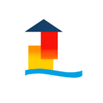 Logo, der symboliserer ferieboliger ved havet i Asnelles, der kombinerer moderne komfort og autentisk charme.