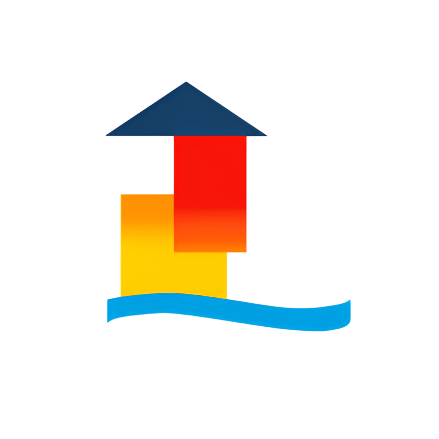Logo, der symboliserer ferieboliger ved havet i Asnelles, der kombinerer moderne komfort og autentisk charme.